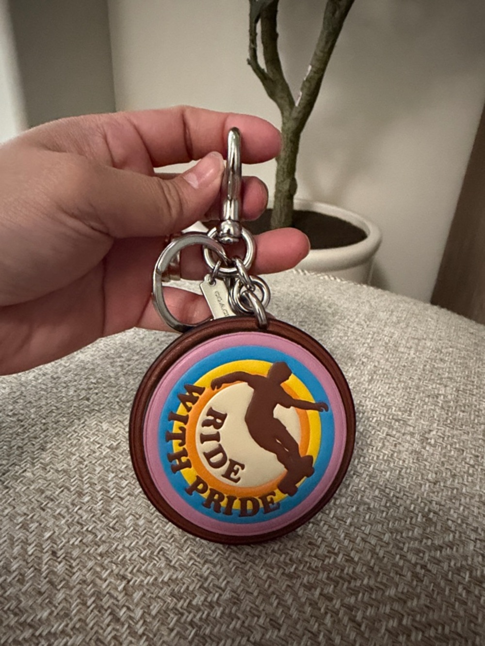 NWOT Coach Ride with Price Bag Charm in Rainbow Signature Canvas - Picture 2 of 4
